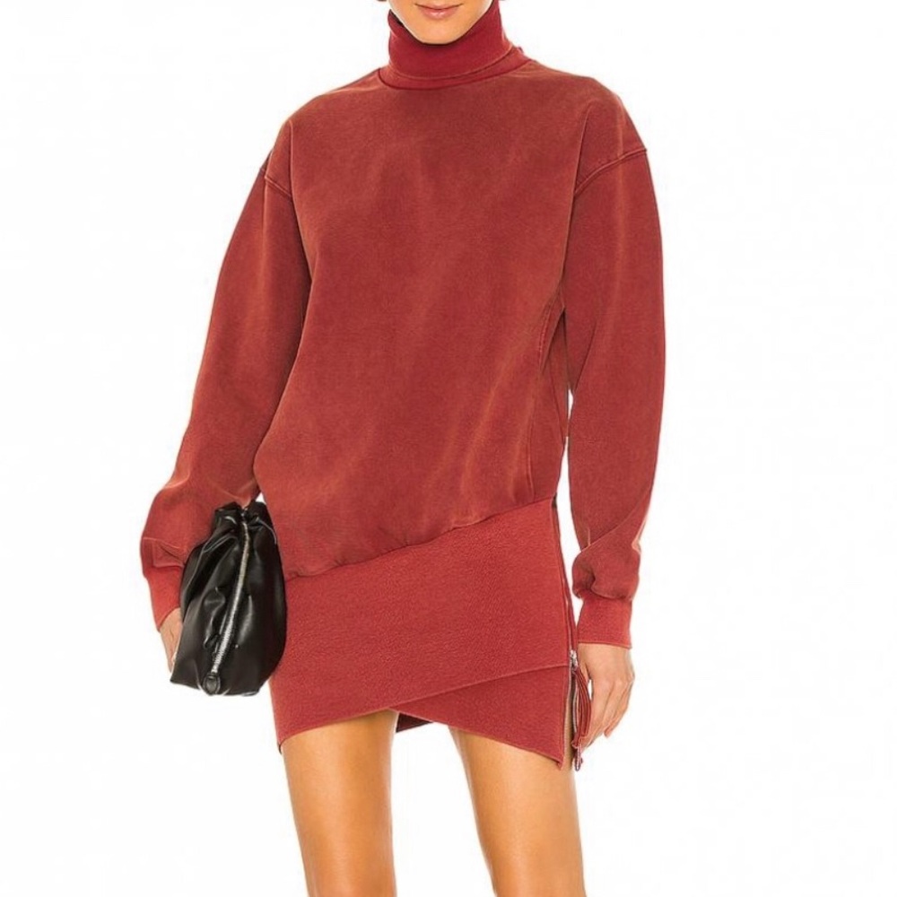 YOUNG FABULOUS & BROKE Asymmetrical Turtleneck Zipper‎ Dress